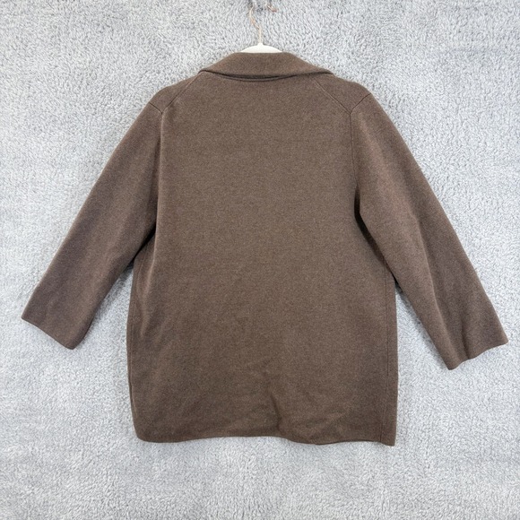 Quince Organic Cotton Knit Sweater Blazer Cardigan Heather Brown Size M Casual - Picture 9 of 9